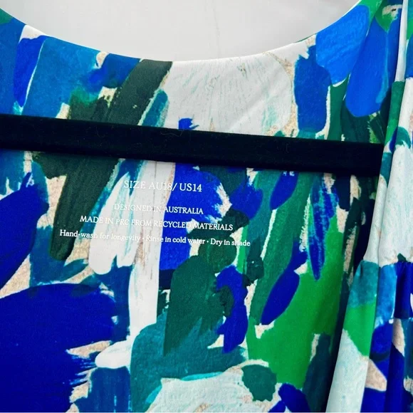 Baiia Monet Print Long Sleeve Swim Wrap Top Limited Edition Floral Plus Size 14 - Picture 7 of 9